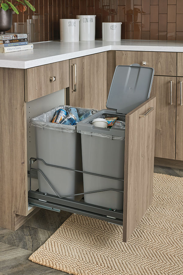 Base Waste Basket, Double in Gray