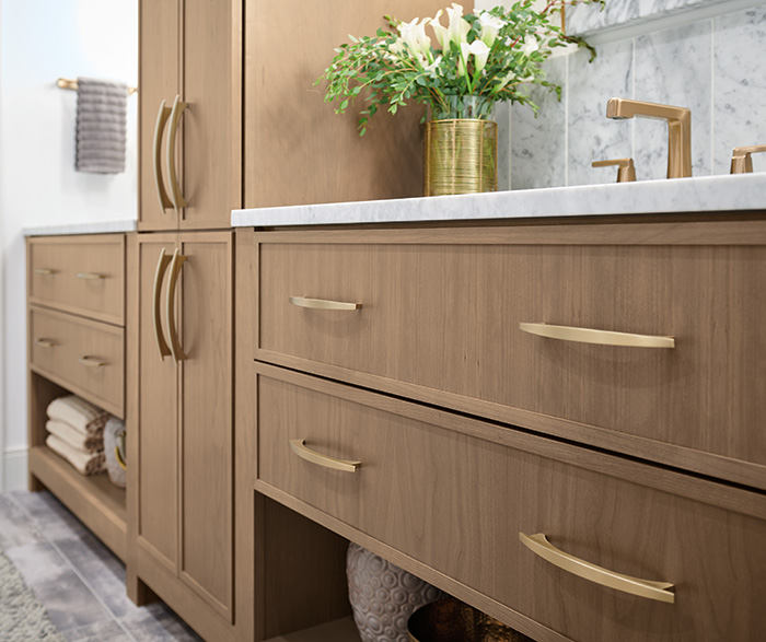 Casual Cherry Woodtone Bathroom Cabinets