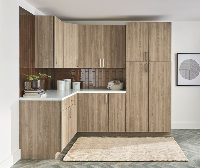 Modern Textured Laminate Contemporary Butler Pantry