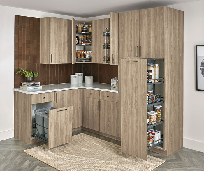 Modern Textured Laminate Contemporary Butler Pantry