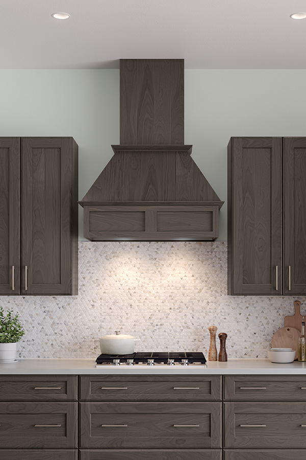 Square Flat Panel Wood Hood